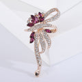 Crystal Ribbon Bouquet Brooch in Blue Silver or Pink Rose Gold view 2