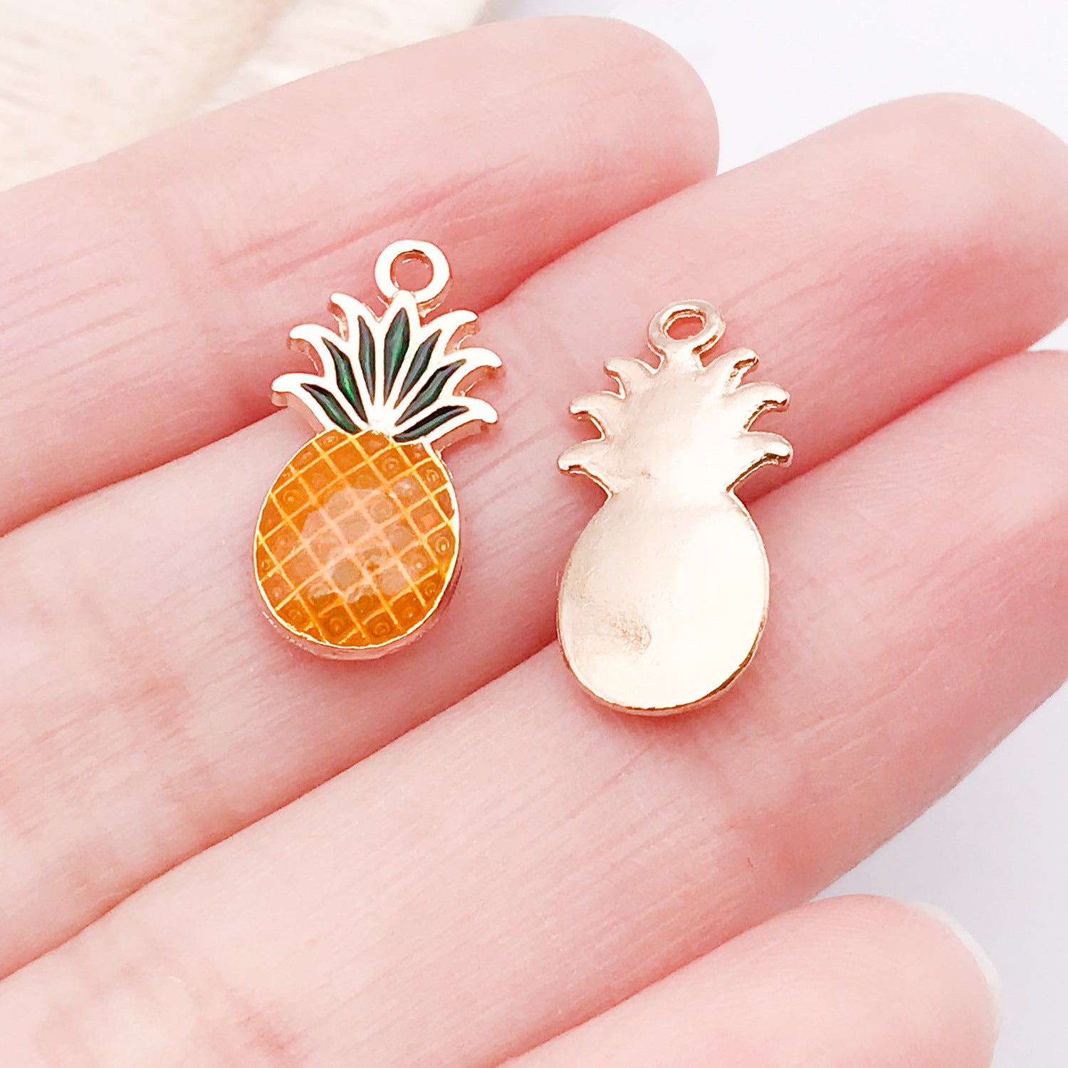 Enamel Zinc Alloy Strawberry Cherry Watermelon Fruit Charm Pendant for DIY Earrings