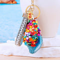 Crushed Shell Conch Keychains in Sixteen Colors plus Assorted Option view 1