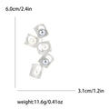 Geometric Square Frame Brooch with Pearl Accents Decorative Clothing Pin view 7