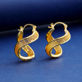 Gold Tone Gold Infinity Loop Geometric Metal Necklace and Earring Set view 4