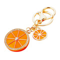 Double Orange Slice Keychains with Plain Heart Cord and Loose Loop Options view 5
