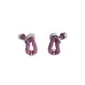 Braided Leather Look Color Knot Small Stud Earrings view 5