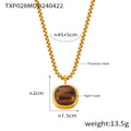 Gold Steel Cushion Stone Pendant Necklace Heart Drop Earrings view 8