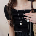 Silver Tone Shell and Bell Pendant Long Necklaces Chain Pendant Jewelry view 1