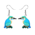Silver Tone Colorful Resin Bird Novelty Hook Earrings view 3