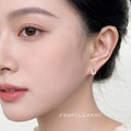 Rose Gold Pink CZ Flower Drop Stud Earrings Marquise view 2