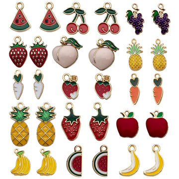 Colorful Fruit Charms for Jewelry Making and Craft Projects