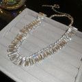 Rectangular Crystal Fringe Statement Necklace Fashion Jewelry view 7
