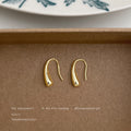 Gold Tone Slim Elongated U Shape Minimal Stud Earrings For Women view 3