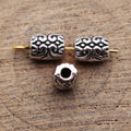 Scroll Texture Barrel Beads in Two Finishes for Jewelry Making view 2