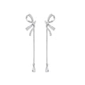Asymmetric Crystal Butterfly And Bow Dangle Earrings view 5