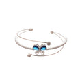 Silver Multi Layer Open Butterfly Crystal Cuff Bracelet view 5