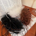 Feather Twist Hair Clip Fluffy Mesh Fabric Base 3 Colors view 2