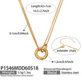 Round Geometric Pendant Necklace in Gold and Mixed Metal Tones view 7