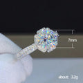 Silver Tone Round Clear Stone Six Prong Halo Band Ring view 5