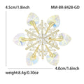 Gold Tone AB Crystal Heart Snowflake Rhinestone Brooch view 6