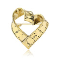 Heart Measuring Tape Brooch Decorative Lapel Pin For Jackets And Scarves view 5