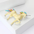 Rainbow Mane Unicorn Brooch with Polished Metal and Decorative Accents view 3