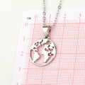 Gold and Silver Tone Openwork World Map Pendant Necklaces view 5