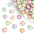 Pastel Rhinestone Flower Charms in Gold and Silver Tones view 1