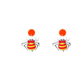 Halloween Spider Web Plaid Spider and Bee Statement Earrings view 5