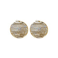 Crystal Pave Oversized Round Disc Statement Earrings view 5