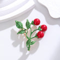 Cherry Enamel Metal Brooch Pin for Jackets and Lapels view 4