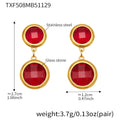 Colorful Round Glass Stone Drop Earrings Zircon Bracelets view 10