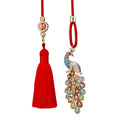 Mixed Jeweled Rooster and Peacock Car Hangers in Three Pictured Constructions view 5