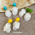 White Shell Disc Clip On Earrings in Three Top Colors view 3