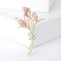 Three Bloom Enamel Bouquet Brooch in Four Soft Colors view 6