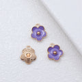 Enamel Metal Flower Charms in Five Bright Color Options view 3