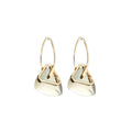 Gold Tone Open Triangle Sculptural Drop Polished Metal Polished Metal Earrings view 5