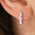 Graduated Clear Crystal Silver Tone Huggie Earrings view 5