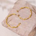 Twisted C Shape Hoop Earrings Gold Steel Three Styles view 4