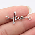 Antique Silver Script Word Connector Charms in Three Styles view 6