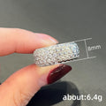Extra-Wide Domed Pave Band Ring In Polished Silver Tone view 4