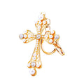 Pearl Cross and Red Heart Gem Cross Gold Tone Keychains view 5