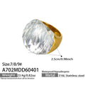 Oversized Faceted Glass Stone Ring in Four Colors and Three Sizes view 6
