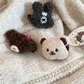 Plush Bear Face Duckbill Hair Clips Brown And Cream view 4