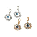 Rhinestone Eye Motif Huggie Hoop Drop Earrings 2 Tones view 4