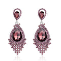 Gold Tone Silver Tone Champagne Ornate Teardrop Tassel Crystal Four Designs Metal Dangle view 7