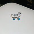 Silver Crystal Tennis Bracelets Ear Clips And Cherry Ring view 11