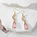 Moon Teardrop Crystal Dangle Earrings Dried Flower 4 Styles view 6