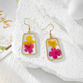 Rectangular Pressed Flower Drop Earrings in Three Designs view 3