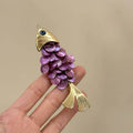 Gold Fish Shell Scale Hair Clip Duckbill White Mother Pearl view 4
