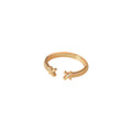 Gold Open Adjustable Ring Rope Band Dual Cross Ends view 5