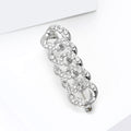 Crystal Curb Chain Bar Brooch in Two Tones for Jackets, Coats, and Scarves view 4