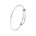 Silver Adjustable Wire Knot Minimal Bangle Bracelet view 5